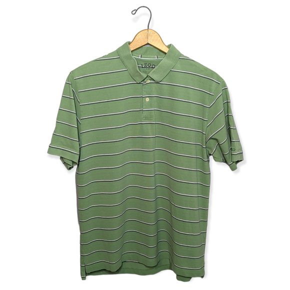 Izod Green Striped Polo Size XL - Picture 1 of 10